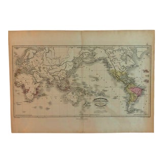 Map of Global Maritime Discoveries and Spanish and Portugese Colonial Possessions in the 16th through 18th Centuries For Sale