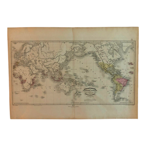 Map of Global Maritime Discoveries and Spanish and Portugese Colonial Possessions in the 16th through 18th Centuries