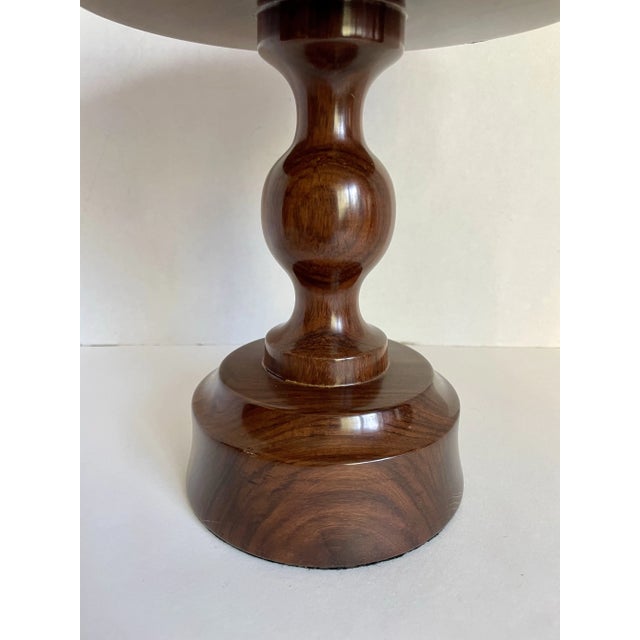 Vintage Signed Lacquered Wood Pedestal Bowl For Sale - Image 4 of 12