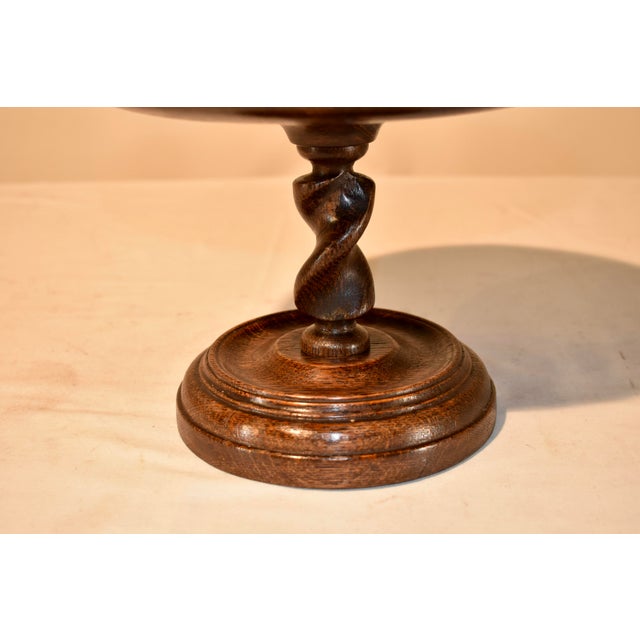 English Circa 1900 English Oak Turned Compote For Sale - Image 3 of 6