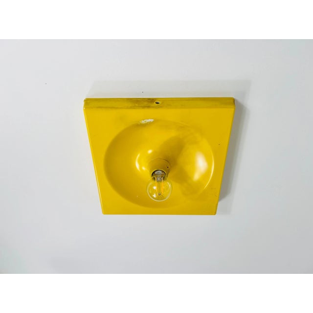 Yellow Flush Mount or Wall Lamp by Klaus Hempel for Kaiser Leuchten, 1970s For Sale - Image 6 of 9