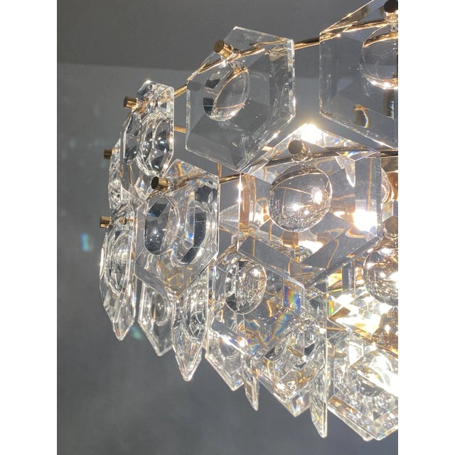 Gold Large Mid-Century Chandelier from Kinkeldey For Sale - Image 8 of 12