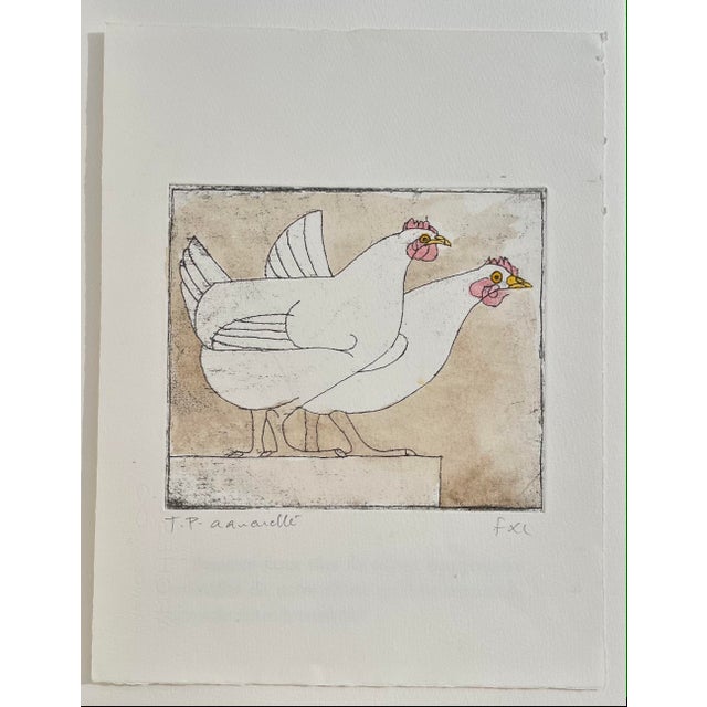 Claude & François-Xavier Lalanne, La Poule, 2000s, Etching & Watercolor For Sale - Image 3 of 5