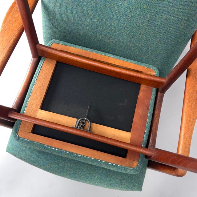 Mid-Century Model 829 High-Back Lounge Chair and Ottoman in Teak and Green Upholstery by Gio Ponti for Cassina, Italy, 1960s, Set of 2 For Sale - Image 18 of 18