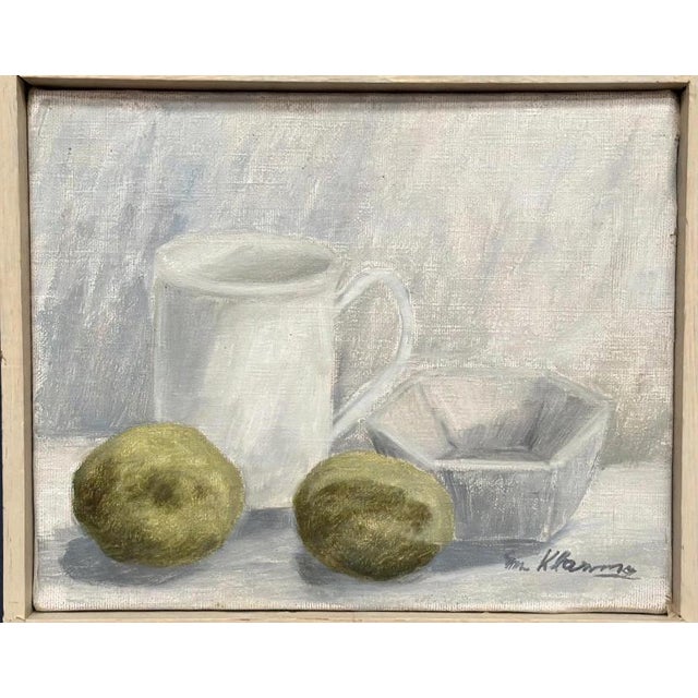 Main Klarmo‑kärred, Jug, Bowl and Fruits, 1961, Oil Painting on Canvas, Framed For Sale - Image 6 of 18