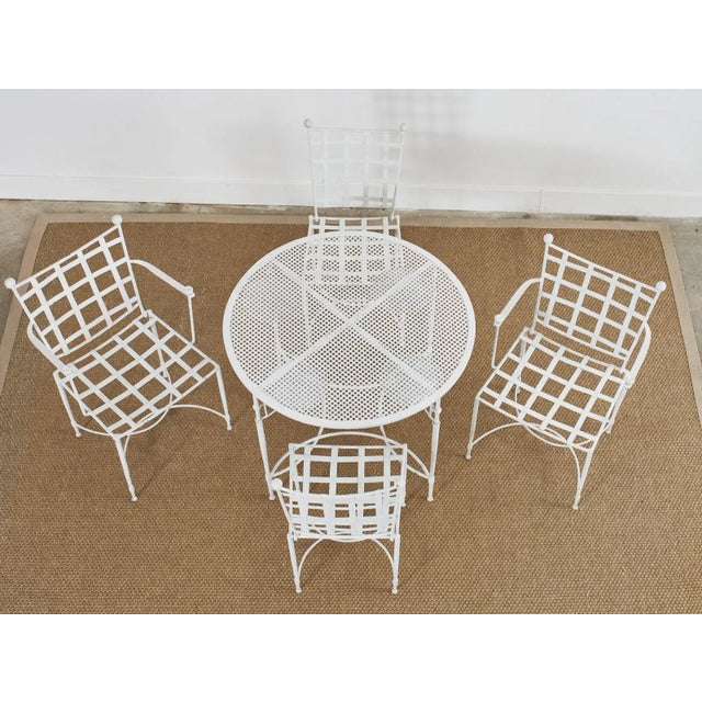 White Mario Papperzini for Salterini Garden Dining Table With Drink Holders, Attributed For Sale - Image 8 of 13