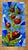 Framed Original painting of stained glass Pomegranates inspired by the Bible Old Testament Temple decorations. Framed in a...
