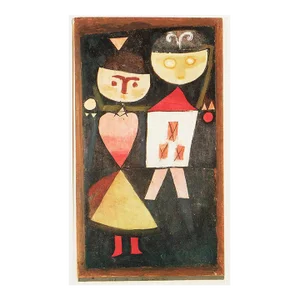 1989 After Paul Klee "Costumed Couple", Full-Color Print From France