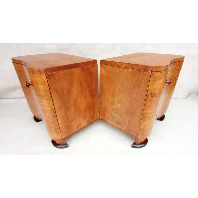 Brown Bedside Tables by Jindrich Halabala for Up Závody, 1950s, Set of 2 For Sale - Image 8 of 15
