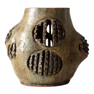 Vintage Free Form Studio Pottery Vase For Sale