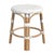 2020s Tobias 18 in. Seat Height Round Rattan Dining Stool, Glossy White/ Natural Rattan Frame For Sale - Image 5 of 7