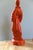 Pair of Vintage Orange/Vermilion Chalkware Emperor and Empress Statues From the Personal Collection of Artist Tawny Chatmon For Sale - Image 4 of 11
