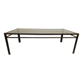 Gold-Plated Bronze Coffee Table with Tinted Glass, 1970s For Sale