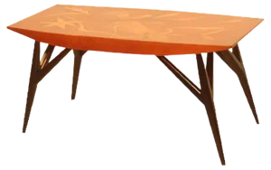 Italian Coffee Table with Wooden Inlays by Luigi Scremin, 1950