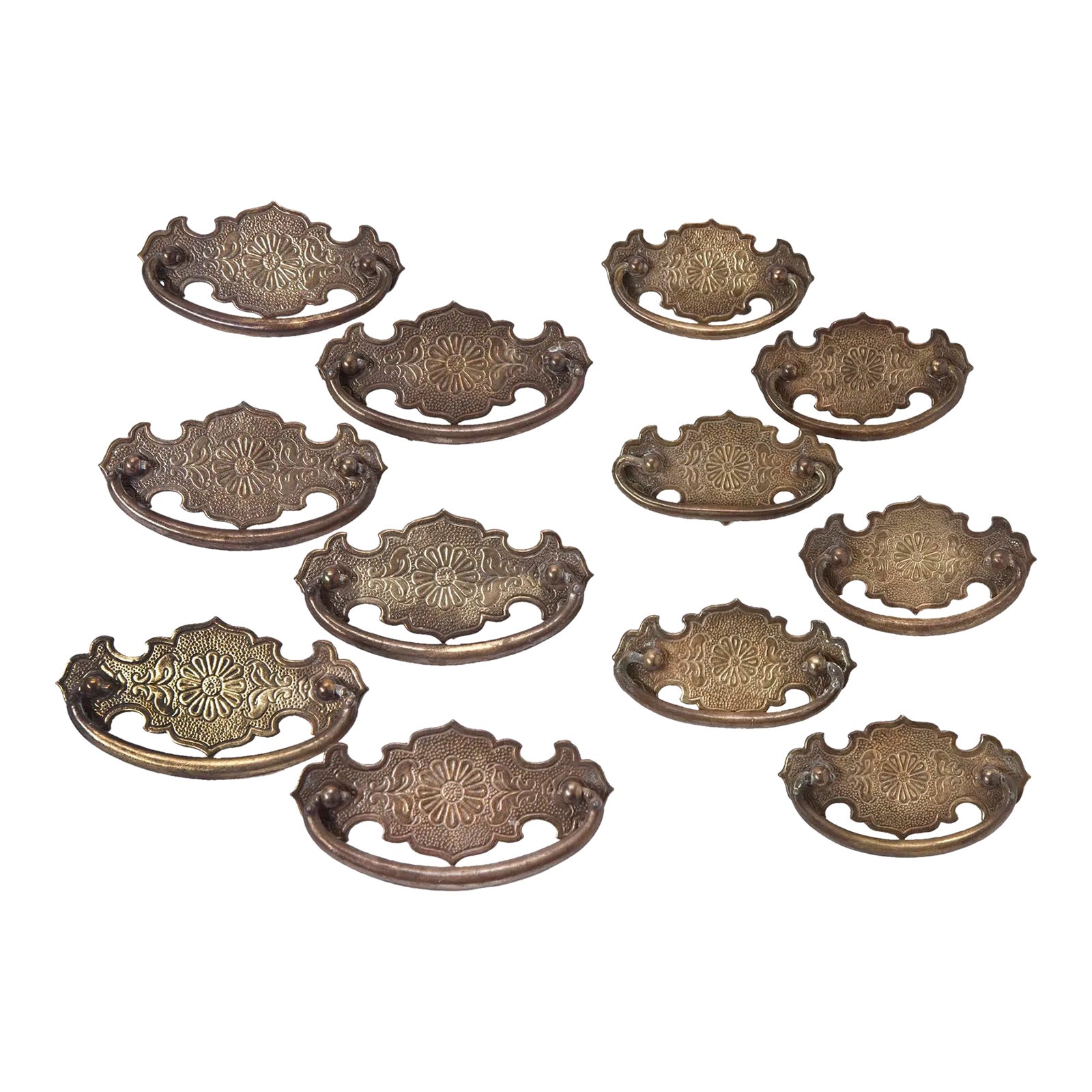 Brass Hardware Drawer Handles Set of 12 Chairish