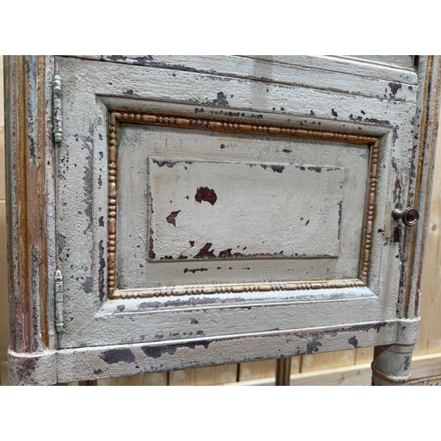 Bedside Tables in Painted Wood and Oak with Brass, 1890s, Set of 2 For Sale - Image 4 of 8