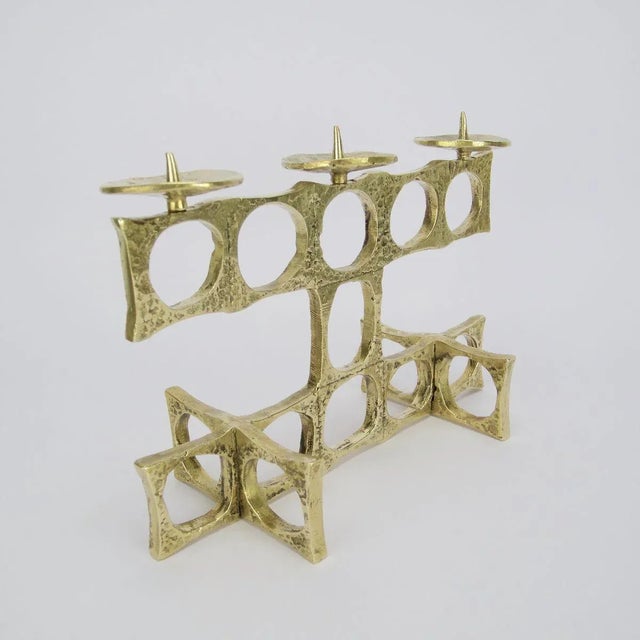 Brass & Bronze Candleholder, 1960s For Sale - Image 3 of 18