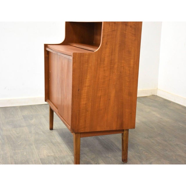 Wood 1960s Danish Modern Teak Bookcase Secretary Desk For Sale - Image 7 of 10