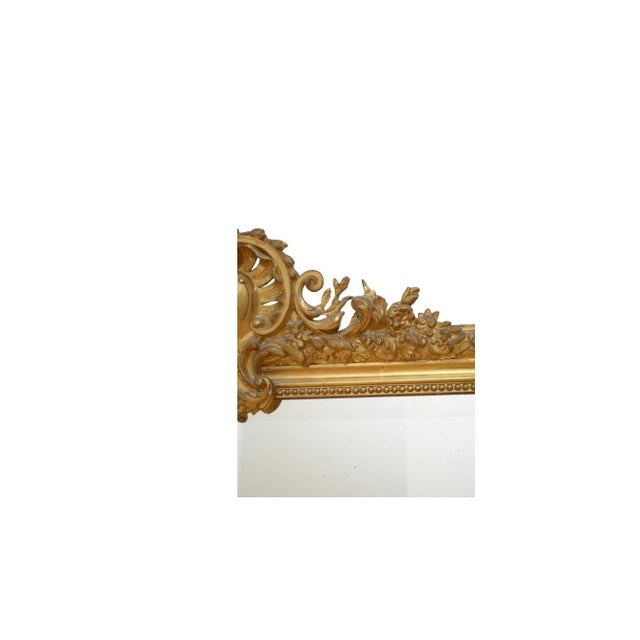 Ornamental & Decorative Materials Antique French Giltwood Wall Pier Mirror, 1869 For Sale - Image 7 of 18