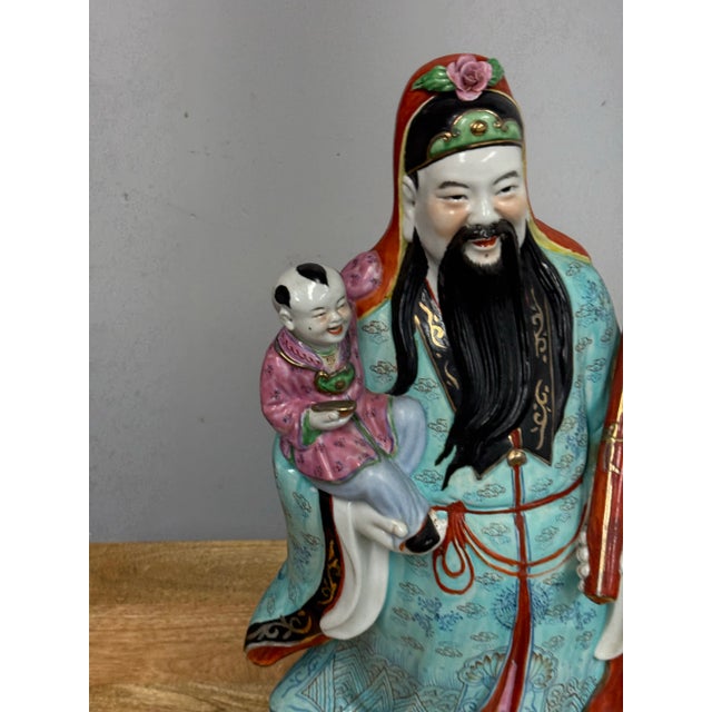 Chinese Ceramic Star God Fu Xing For Sale - Image 4 of 12