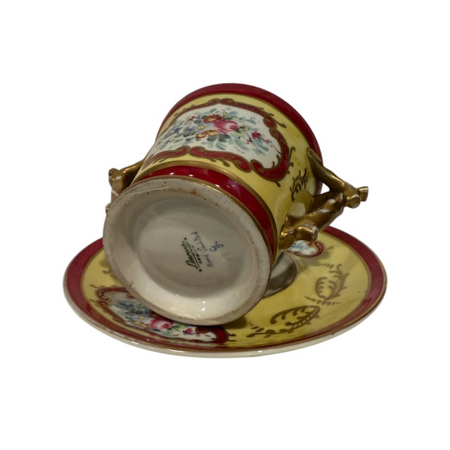 19th Century French Limoges Hand Painted Porcelain Candy Bowl For Sale - Image 4 of 8