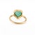Metal Georgian Era Inspired Button Back Set 2.37 Ct Emerald Heart Ring Size 6 in 18k Gold For Sale - Image 7 of 17