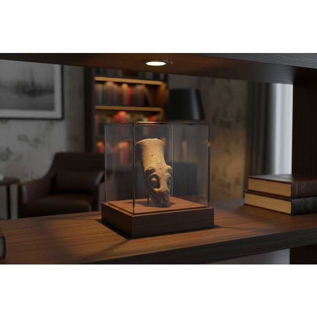 Brown Antique Pre-Columbian Style Terracotta Dog Head Fragment For Sale - Image 8 of 8