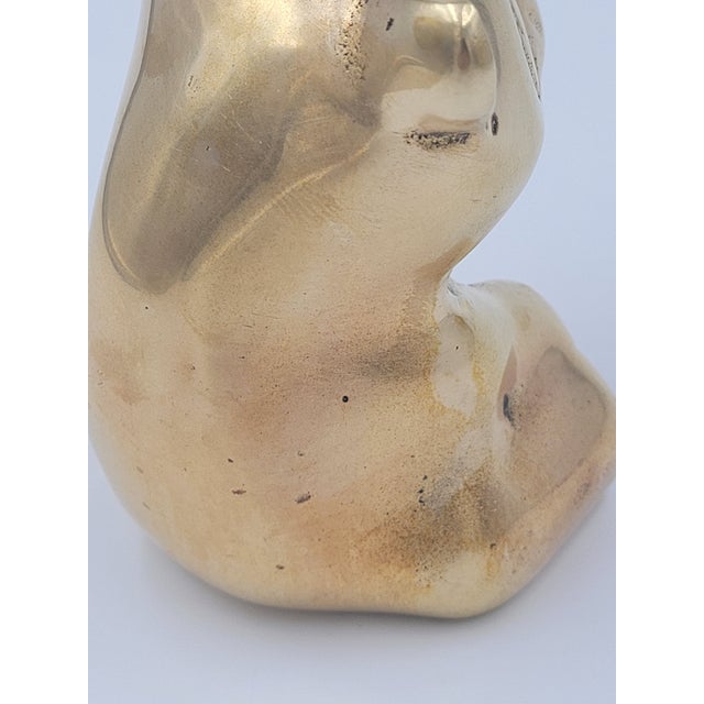 Seated Mid 20th Century Solid Brass Panda Figurine For Sale - Image 12 of 12