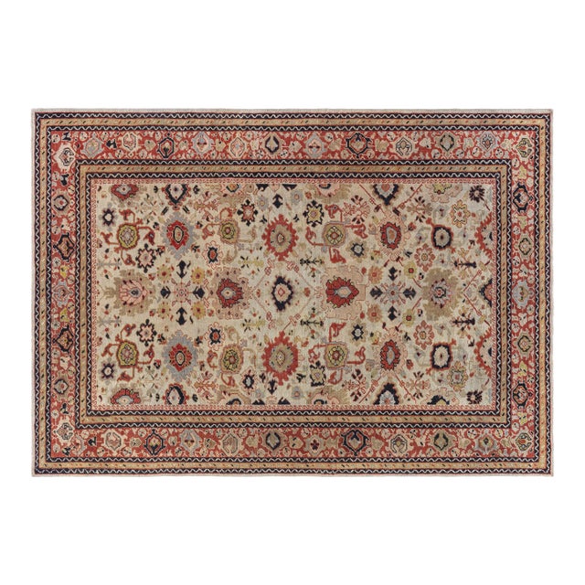 Authentic 19th Century Sultanabad Handmade Wool Rug For Sale