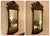 A pair of tall Chippendale-style mirrors in mahogany with scrolled crests, carved shell cartouches and shaped bottom...