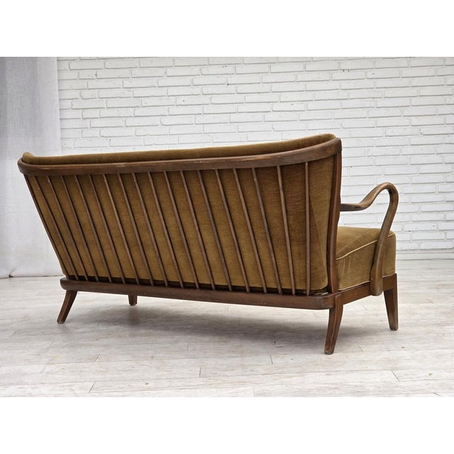 Danish 2-Seater Sofa in Green Velour by Alfred Christensen for Slagelse Møbelværk, 1960s For Sale - Image 15 of 18