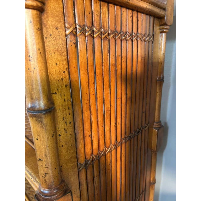Traditional Tommy Bahama Rattan Bamboo & Wood Bookcase For Sale - Image 3 of 11