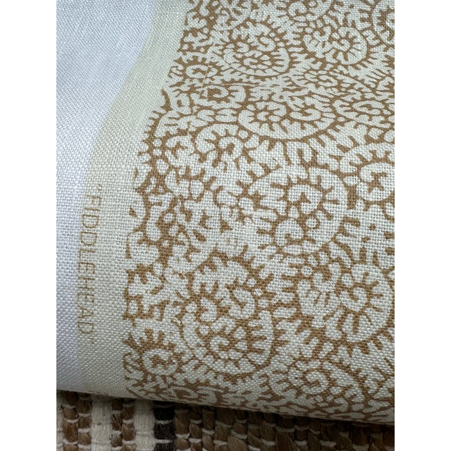 Traditional Peter Fasano Fiddlehead Linen Fabric in Harvest 3 1/2 Yards For Sale - Image 3 of 3