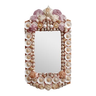 Vintage Shell Encrusted Mirror For Sale