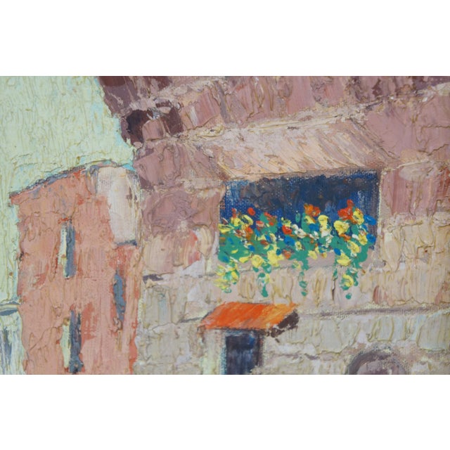 Paper Late 20th Century Helen McRae Impressionist European Cityscape Oil Painting on Board 11" For Sale - Image 7 of 11