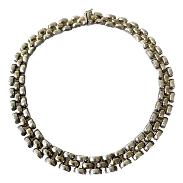 Vintage Sterling Silver Necklace Made in Italy For Sale