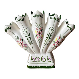 Vintage 'Tulipiere' Vase Floral Designs-Portugal For Sale