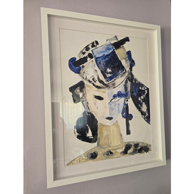 Shadow Box Framed Original Oil Painting Abstract Female Portrait by Diane Grant For Sale - Image 10 of 10