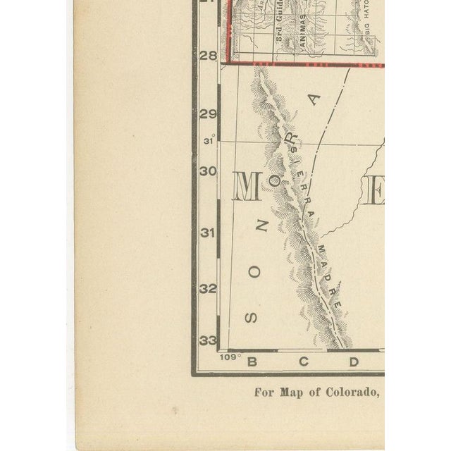 Black Antique Map of New Mexico Territory, Before Statehood from Rand McNally, 1899 For Sale - Image 8 of 12