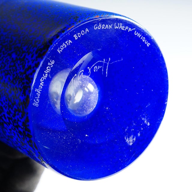 Vintage Unique Art Glass Vase by Goeran Waerff for Kosta For Sale - Image 9 of 9