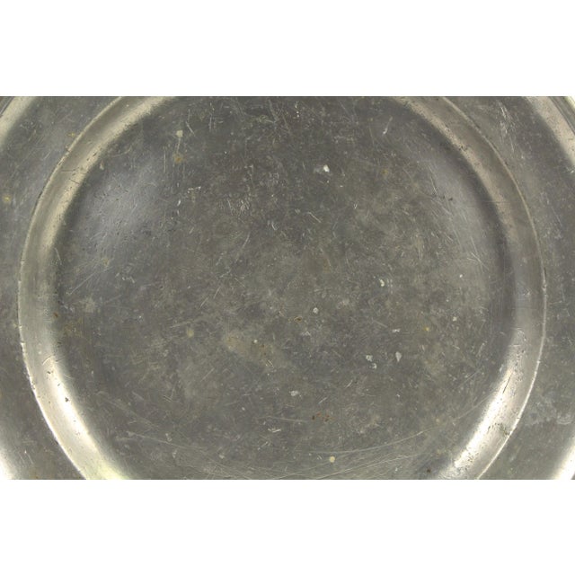 18th C. Georgian Large Pewter Plate Charger 11.75" Crowned Hallmarks For Sale In Houston - Image 6 of 8