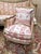 White Louis XVI Living Room Sofa and Bergère Chairs in Painted Wood and Toile de Jouy, Set of 3 For Sale - Image 8 of 14