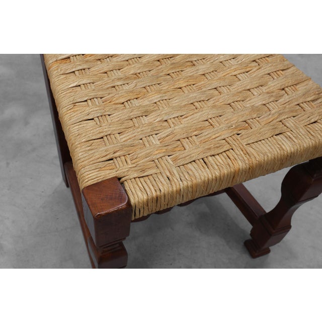 Mid-Century Brutalist Chairs in Wood and Wicker, Belgium, 1970s, Set of 8 For Sale - Image 16 of 17