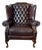 Vintage English Chesterfield Wingback Leather Chair For Sale