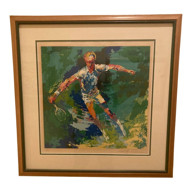 Framed Leroy Neiman Signed and Numbered Lithograph of Stan Smith For Sale