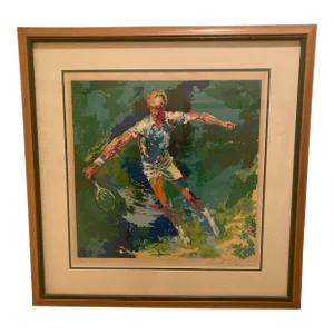 Framed Leroy Neiman Signed and Numbered Lithograph of Stan Smith