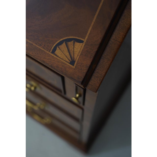 Ej Victor Inlaid Mahogany Secretary Desk Bookcase For Sale - Image 11 of 18