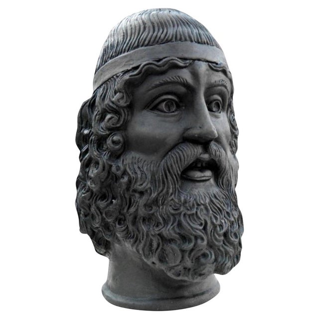 Ceramic Early 20th Century Head of Bronze attributed to Riace Called Il Vecchio in Terracotta For Sale - Image 7 of 7