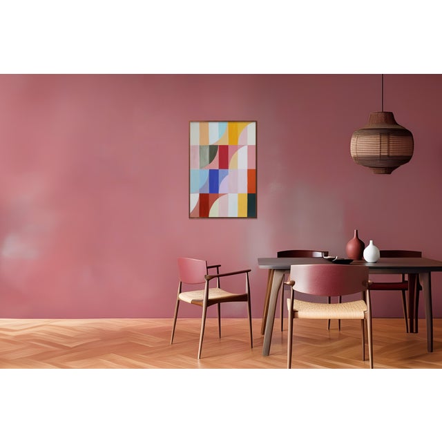 2024, Bauhaus Patterns Cascade of Colors, "Colorful Ziggurat", Acrylic