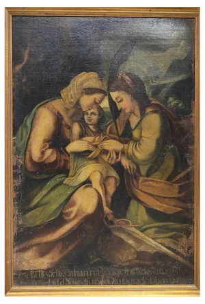 Religious Artist, Figurative Scene, 1650, Canvas Painting, Framed
